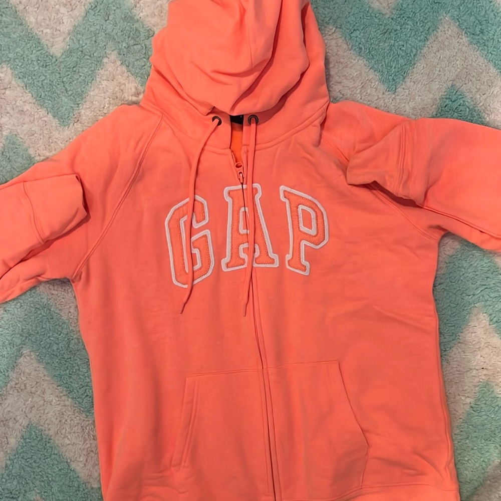GAP women’s orange zipper jacket Size Large